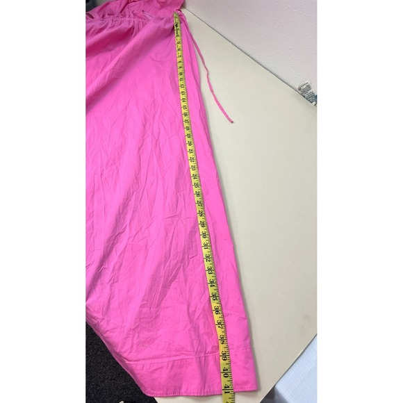 Straud Apfel Long Halter Dress Pink Cotton Open Back w/ Ties Full Skirt SZ L - Picture 16 of 16